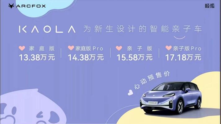 极狐汽车考拉13.38万元起开启预售，下订即享4大亲ME礼