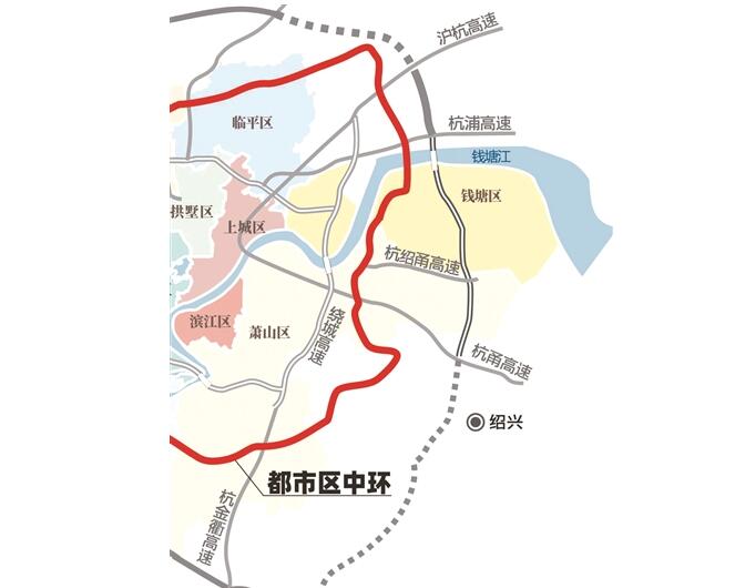 杭州中环“东半环”跨过了刚刚通车的杭绍甬高速