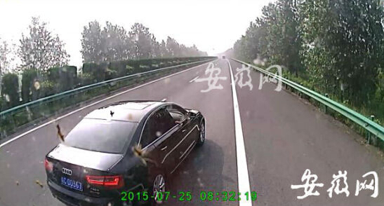 奥迪A6 高速飙车 逼停